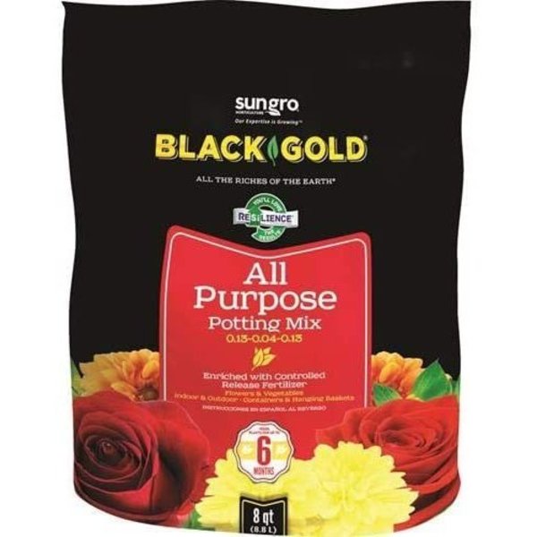 Black Gold All Purpose Potting Soil 0.13-0.05-0.10 8qt GL61100057555